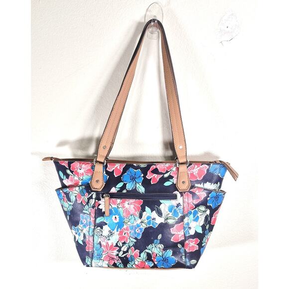 LIZ CLAIBORNE Floral Purse Women's Liz Sport Medium Tote 16 " Long x 10" Tall - Picture 9 of 12